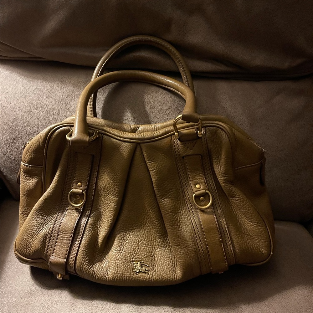 Burberry Ashbury Tote in tan leather.